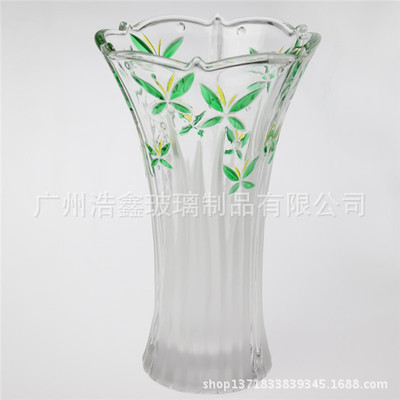 【专业供应喷绘玻璃花瓶 欧美风格(欢迎来电询价)】价格,厂家,图片,玻璃工艺品,广州浩鑫玻璃制品-